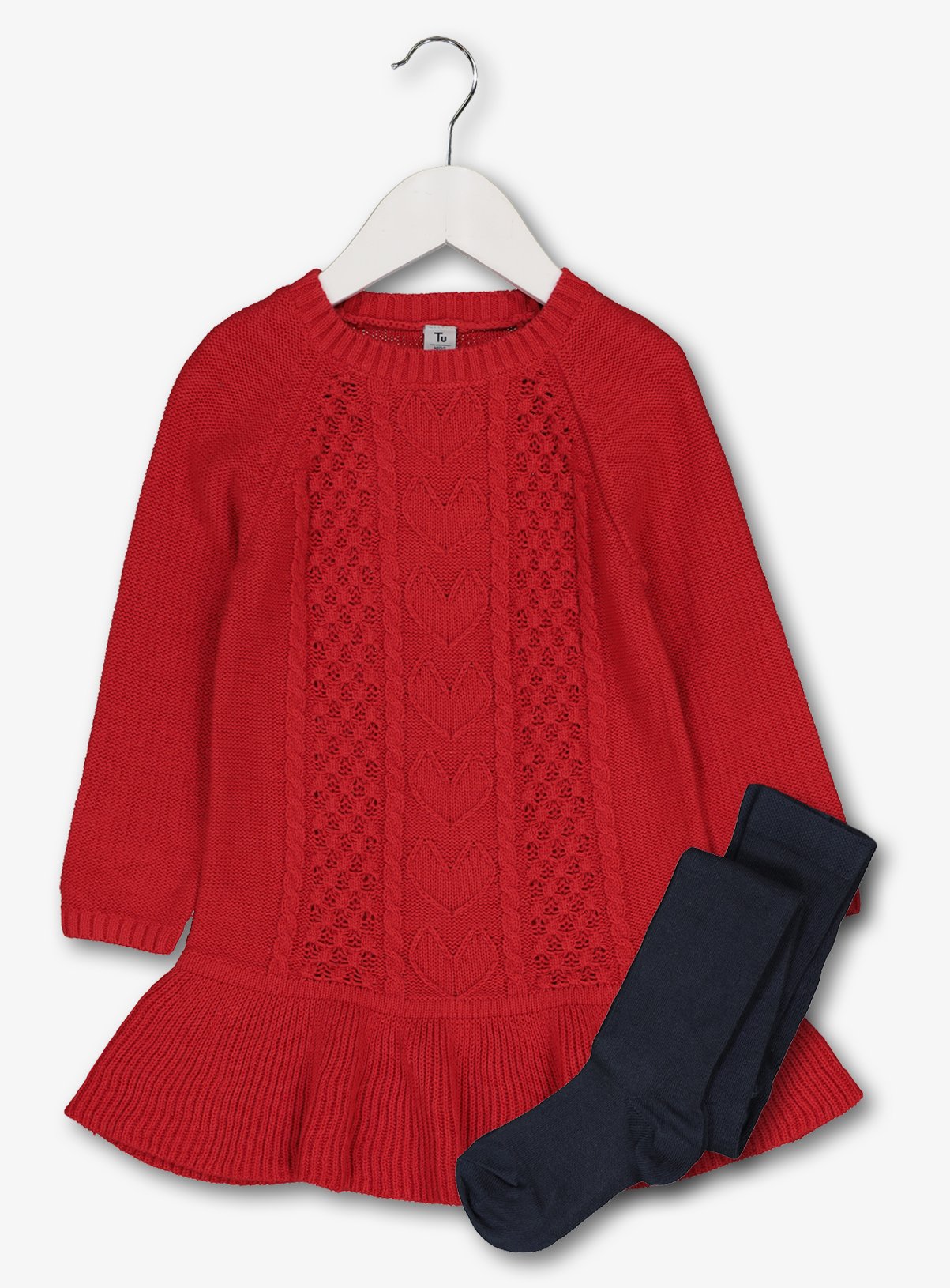 ladies red knitted dress